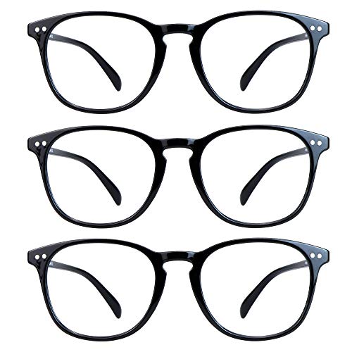 Image of Blue Light Blocking Glasses 3 Pack Square Frame Computer Gaming Reading Glasses Men Women Anti Eyestrain