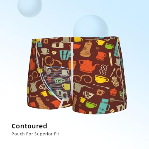 Boys' Cotton Boxer Brief Soft Underwear-Retro Coffee4