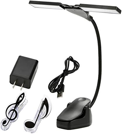 LED Music Stand Lights Rechargeable - 28 LEDs Clip Light with 3 Brightness Levels,1800mAh Li-ion Desk Clip Lamp,Eye-Caring,Perfect for Night Reading,Instruments Practise,USB Cable and Adapter Inclu.