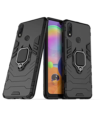 Image of Pikkme D5 Tough Armor Bumper Back Cover Case for Huawei Nova 3i |Ring Holder & Kickstand in-Built (Black)