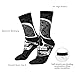 XZDWPY Deformed skull Unisex Mid-Calf Socks 3 Black Polyester Skin-Friendly Moisture-Wicking Fashionable Crew Socks