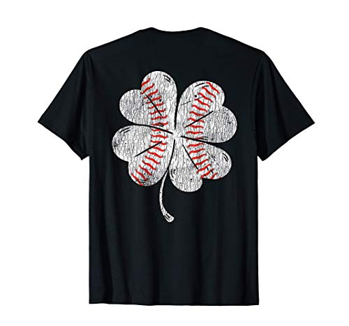 Baseball Shamrock Pitcher Hitter Matching St. Patrick's Day T-Shirt