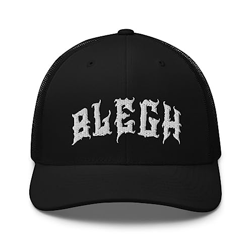 Blegh Hat Death Metal Logo Heavy Metal Birthday Trucker Cap Black