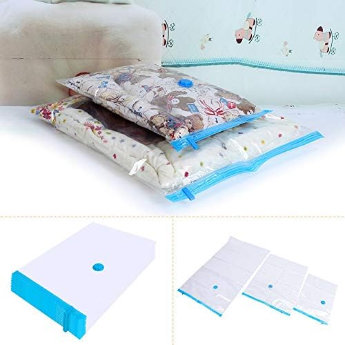 Vacuum Bag, 20pcs Vacuum Storage Bag Portable Saving Space Seal Bag Moisture Proof Clothes Seal Bag 3 Sizes for Duvets Blankets Pillows Mattress Travel Storage