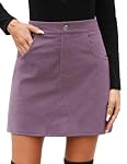 Fashora – Fashora Damen Cordrock Minirock Hohe Taille Rock, Lila, S