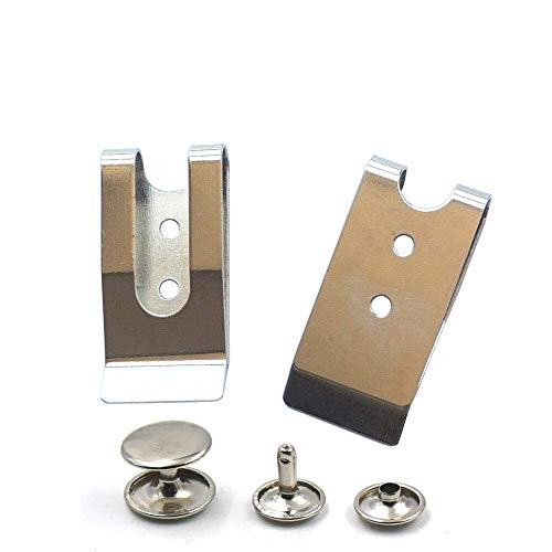 5 Stück 54 x 25 mm Gürtelholster Clip Verschluss Federhaken Schnallen Schlüsselanhänger Hardware mit 8 mm Kappe, Nickel Cover