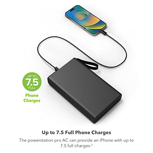 Mophie Powerstation Pro Ac (2023) - 27,00 Mah External Battery Compatbile With Macbook & Ipad Portable Pd Battery With 100W Of Ac & 60W Usb-C Fast Charge Integrated Carry Strap - Usb-C Cable Included. #TOP1