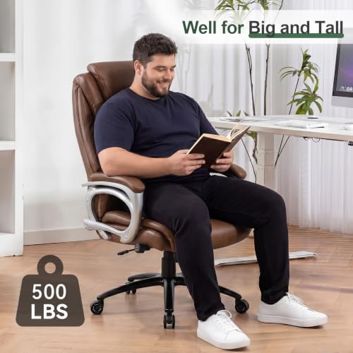 Image of Vogue Big and Tall Office Chair 500lbs Ergonomic PU Leather Lumbar Support