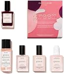 Manucurist Set système GreenTM avec prune - Kit de manucure végétalien professionnel : 1 Dégraissant, 1 Manteau de base, 1 Du vin noir polonais à ongles 1 Top manteau, gouttes séchées - Des cadeaux pour elle