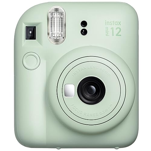 Image of FUJIFILM INSTAX Mini 12 Instant Film Camera | Mint Green Bundle | with INSTAX Mini Instant Film | 40 Exposures + Instax Accessory Bundle + AA Batteries + Cleaning Cloth (10 Items)