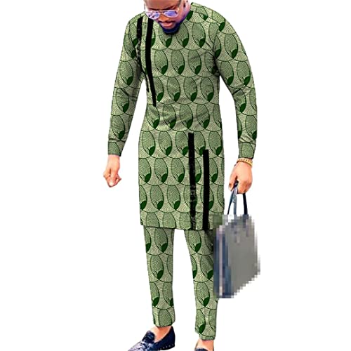 Costumes de marié homme grande taille 5XL avec pantalon Ankara et haut rayé patchwork