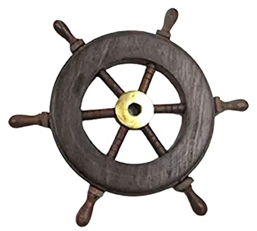 Nauticalmart Ship Wheel 6" Wood And Brass Nautical Decor Handmade Captains Steering Personalized Ship's Wheel Vintage Maritime Gifts For Home & Office Wall #TOP16