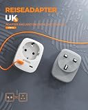 TESSAN 2 pak adapter podróżny UK adapter Anglia Niemcy wtyczka z 2 portami USB, adapter do gniazdka, wtyczka podróżna, adapter prądu do Irlandii Wielkiej Brytanii ładowarka ścienna, adapter gniazda
