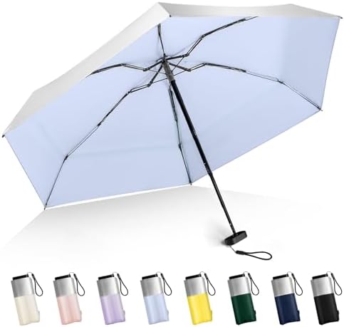 FWHFNB Kleine paraplu, mini-paraplu, opvouwbaar, reisparaplu, uv-bescherming, paraplu, UPF 50 , draagbaar, licht, compact, voor vrouwen en mannen, Roze