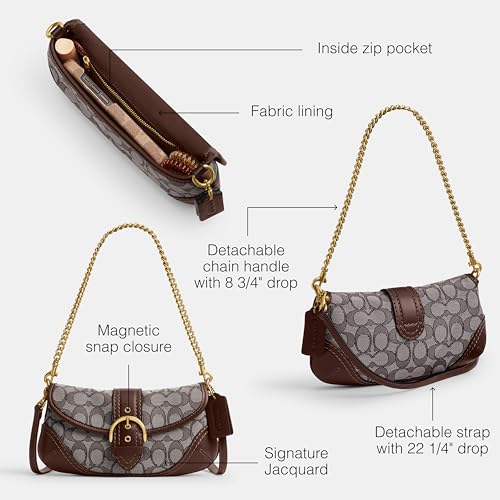 バッグ Coach Signature Soho Shoulder Bag Suede COACH Signature Soho Hobo Shoulder Bag Bordeaux Red Canvas Suede