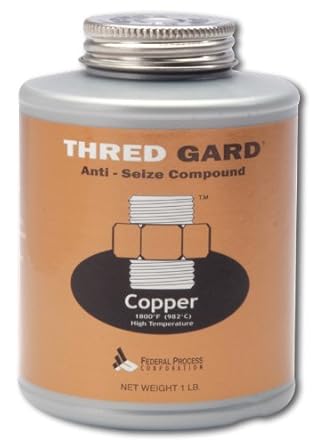 Gasoila Thred Gard Copper-Based Anti-Seize & Lubricating Compound with Brush Applicator, 1/2 lb High-Temperature Resistant Up to 1000F, Non-Dripping, Non-Hardening Formula for Nuts, Bolts, Valves