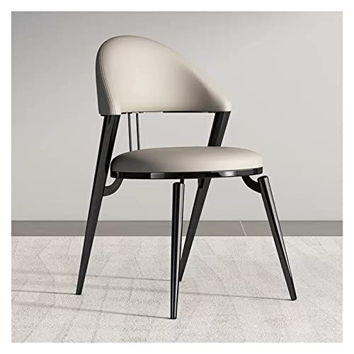 Sillas de comedor modernas de mediados de siglo, silla tapizada de cuero, silla lateral para cocina, comedor, sala de estar, sillas de comedor de metal resistente para restaurante, sala de estar