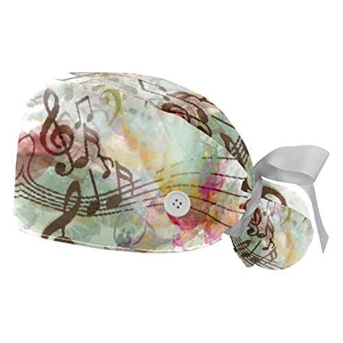 Casquette de travail JDEZ anti-transpiration avec bandeau absorbant et motif notes de musique