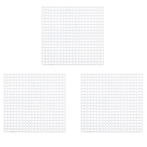 JCBIZ 10pcs Plastic Mesh Canvas Sheets Square 8x8cm White Cross Needlework Blank Plastic Canvases for DIY Bookmarks Cup Mats