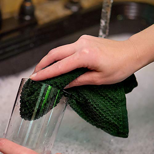 image for Sticky Toffee Kitchen Towels Dishcloths 100% Cotton, Set of 8, Dark Gr