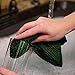 Kitchen Towels Dishcloths 100% Cotton, Set of 8, Dark Green and White Dish Cloth Towels, Tea Towels, Reusable and Absorbent Cleaning Cloths, Oeko-Tex Cotton, 12 in x 12 in