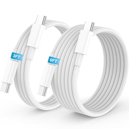 USB C to USB C Cable, 60W [3FT+6FT] for iPhone 17 16 15 Fast Charger Cord, 2Pack Type C to C Charging Cable for Apple 17/16/15/Pro Max, 17e/17Air, for iPad Pro/Air/Mini for MacBook Pro/Air