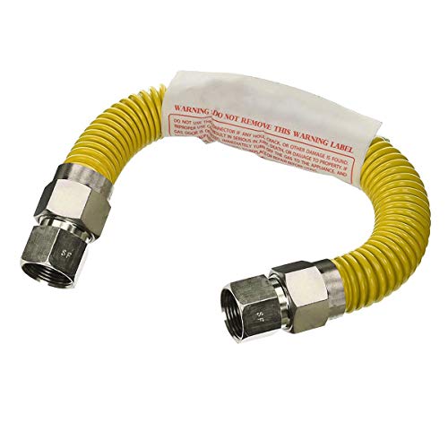 Flextron FTGC-YC38-24H 24 Inch Flexible Epoxy Coated Gas Dryer Connector with 1/2 Inch