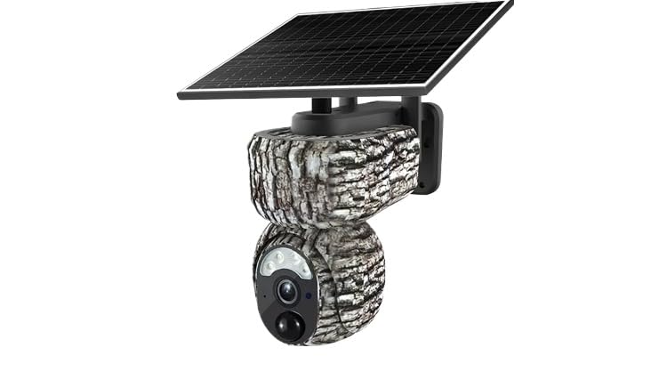 UBOX Hunting Camouflage Solar Trail Camera 4MP High Definition Outdoor Safety Camera, IP66 Weather Resistant Wildlife Camera, Used for Courtyard/Hunting/Backyard Monitoring (WiFi,4MP)