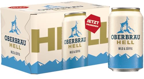 Oberbräu Hell, mild süffiges Helles Bier aus Bayern, Dosenbier EINWEG (6 x 0.33 L) im praktischen 6er-Pack