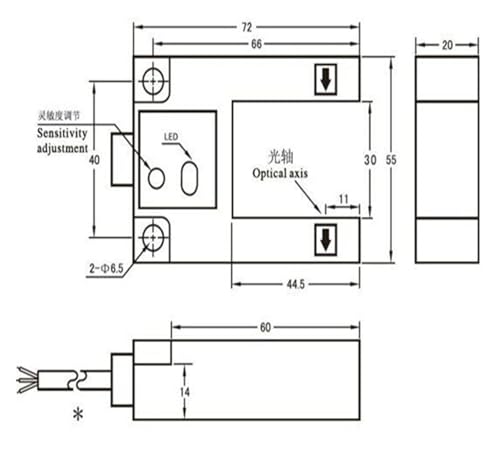 Sensor fotoeléctrico CHIIB E3S-GS30E4 NPN NO de ranura 30mm para maquinaria 6-36V 2