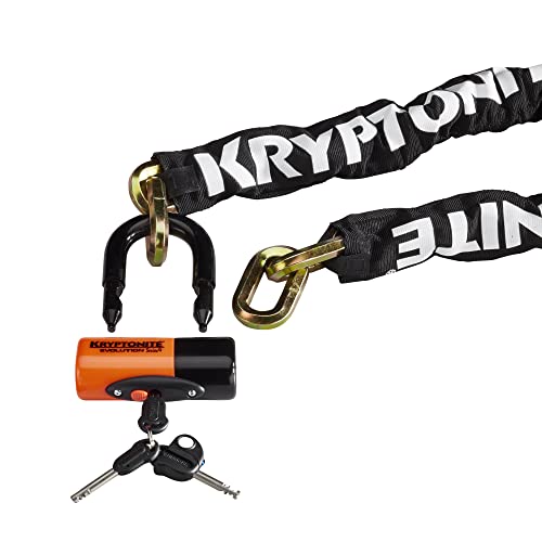 Image of Kryptonite New York 1210 Bike Chain Lock, 3.25 Feet Long Heavy Duty Anti-Theft Sold Secure Gold Bicycle Chain Lock with Evolution Disc Lock and Keys for Ultimate Security E-Bike, Motorcycle, Scooter
