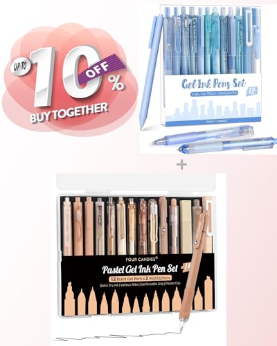 Set de 14 bolígrafos gel Four Candies con estuche