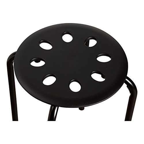 Image of Norwood Commercial Furniture Stacking Stools for Kids and Adults, 17.75 inch Standard Height Portable Nesting Office and Classroom Stools, Black, Pack of 5