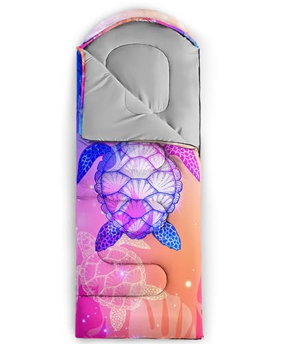 Image of QOOMO Axolotl Cute Camping Sleeping Bags,3 Season Warm & Cool Weather,Lightweight,Waterproof Sleeping Bags for Adults & Kids,Traveling,and Outdoors