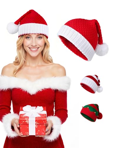 MELLIEX Weihnachtsmütze Strickmütze Weihnachten Winter Ananas-Strick...