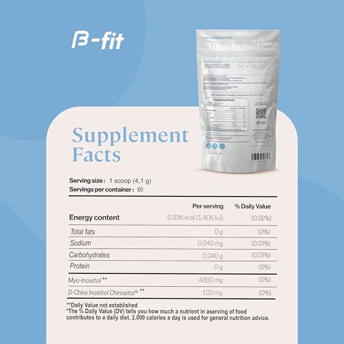 B-FIT Inositol Supplement for Women - Myo & D-Chiro Inositol 40:1 for Optimal Hormonal Balance & Ovulation Support - 2-Month Supply 60 Servings - Pure Inositol Powder - Vitamins for Women