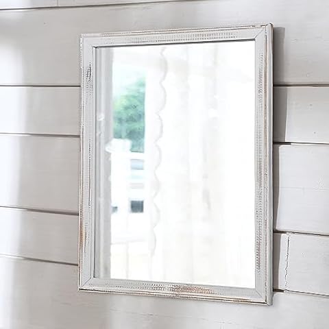 AAZZKANG Rustic Wood Framed Mirror Cover