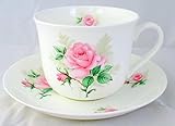 Tasse et soucoupe en porcelaine anglaise blanc