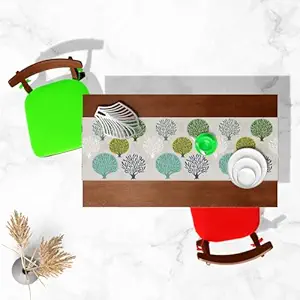 ArtzFolio Leaf Art D2 | Table Runner for Dining & Center Table | Cotton Canvas Fabric | 12 x 60 inch (30 x 152 cms)