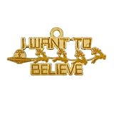 Ornament - I Want to Believe - Raw Wood 6x3in