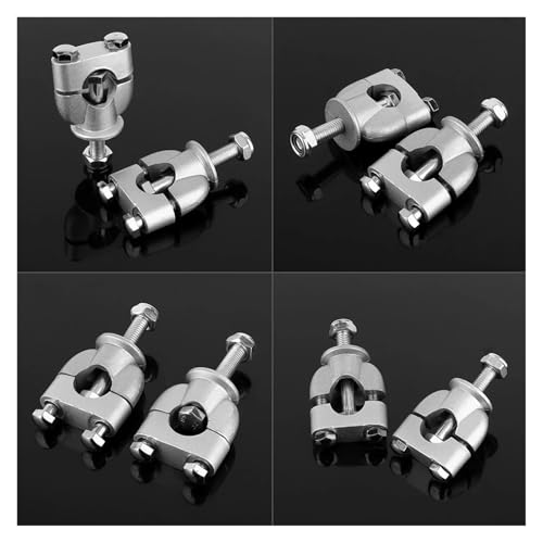 Abrazadera barra elevadora de 22mm y soporte de montaje para manillar de moto plata 6
