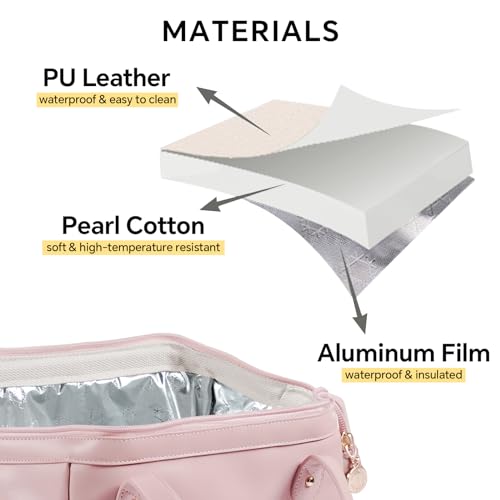 Meibooch WCB-240319 Insulated Lunch Bag For Women, Portable Leakproof Cooler Bag Pu Leather Lunchbox Lunch Tote Bags thumb #4