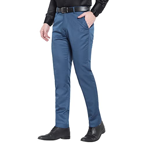 Image of ABLESTAR Men's Polycotton Slim Fit Formal Trouser - Spendex Cotton Casual Pant for Men - Breathable, Lightweight, Adjustable Formal Trouser for Men - Pack of 3