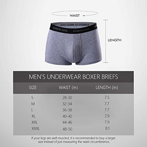 Bamboo Cool Men’s Underwear Boxer Briefs Soft Comfortable Bamboo Viscose Underwear Trunks (4 Pack) (L, Short Boxer Briefs) #TOP6