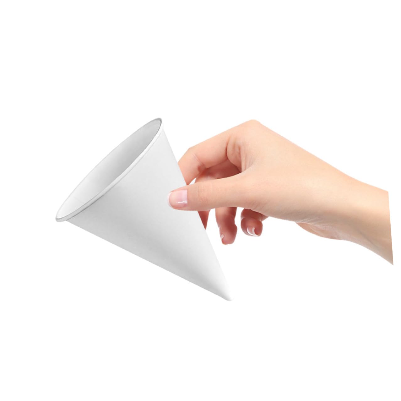 200 Pezzi bicchiere di carta a cono rosa riutilizzabile portatile portabevande bicchieri di carta tazza a forma di cono coppa a cono bicchiere per bere bianca