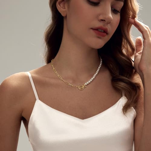Image of Zeffy Pearl Necklace 4MM /6MM /8MM Dainty Round Imitation Pearl Choker Necklace Wedding Pearl Necklace Delicate Jewelry for Women Simple Bridesmaid Jewelry Gifts