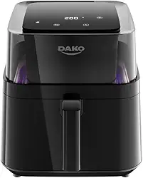 Fritadeira Air Fryer Dako Digital com 6 Litros e Visor 360° 4 em 1 127v