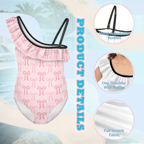 Image of Girls Swimsuit One Piece Ruffle Swimsuit Non-Slip Straps UPF 50+ for Girls Size 3-14 Years