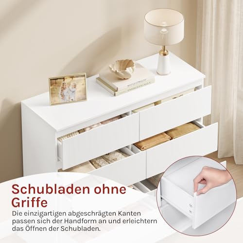 Offene Schublade der WOLTU Kommode zeigt Innenraum von 54x12x34 cm - Detailansicht von WOLTU Kommode 6 Schubladen...