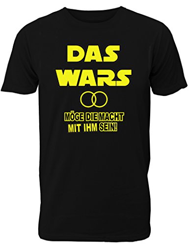 T-Shirt Junggesellenabschied Männer: Das Wars - Möge die Macht mit ihm Sein für das JGA Team des Bräutigams - Herren T-Shirt